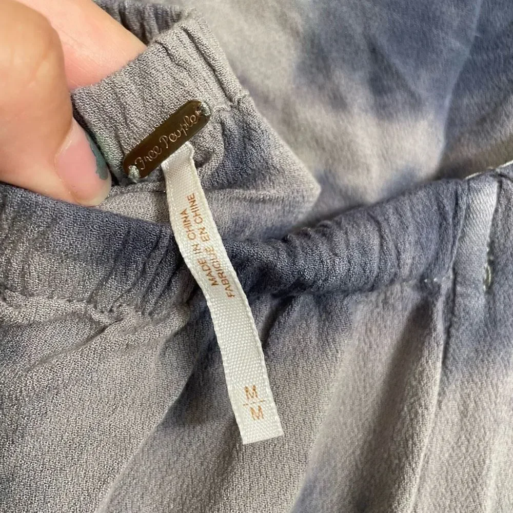 Free People Just Float Gray Blue Strapless Tie Dye Jumpsuit Medium - Picture 10 of 11